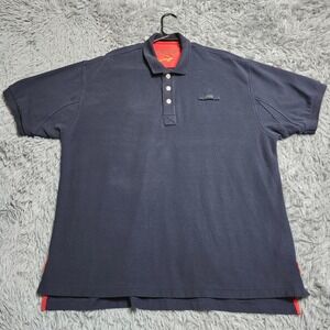 Orvis Polo Shirt Mens XL Blue Heavy Cotton Short Sleeve Pique Outdoor Work‎ Fish